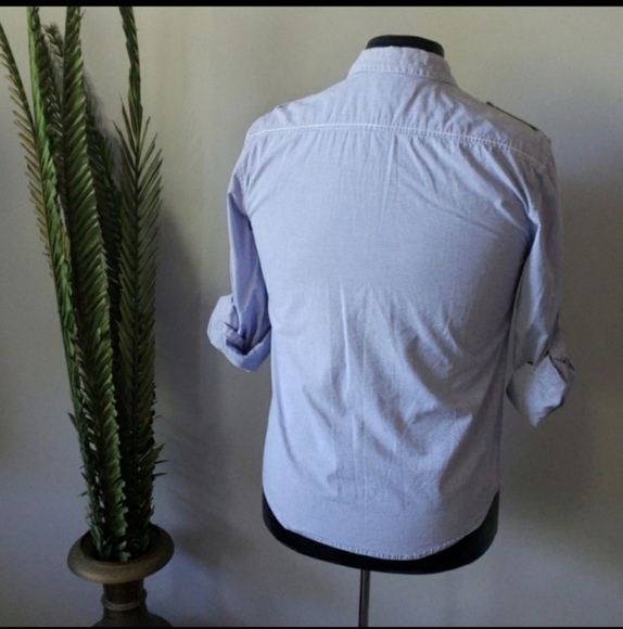 Helix blue and white striped button down shirt - Picture 3 of 4
